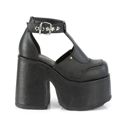 CAMEL-103 5" Chunky Heel, 3" Platform Eyelet T-Strap Sandal