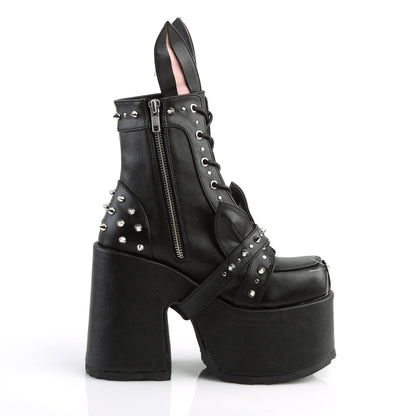 CAMEL-202 5" Chunky Heel, 3" Platform, Lace-Up Front Ankle Boot, Side