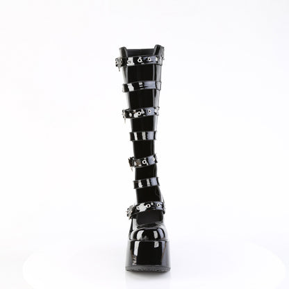 CAMEL-223 5" Chunky Heel, 3" P/F Open Front Knee High BT, Inside Zip