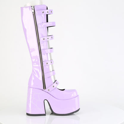 CAMEL-223 5" Chunky Heel, 3" P/F Open Front Knee High BT, Inside Zip