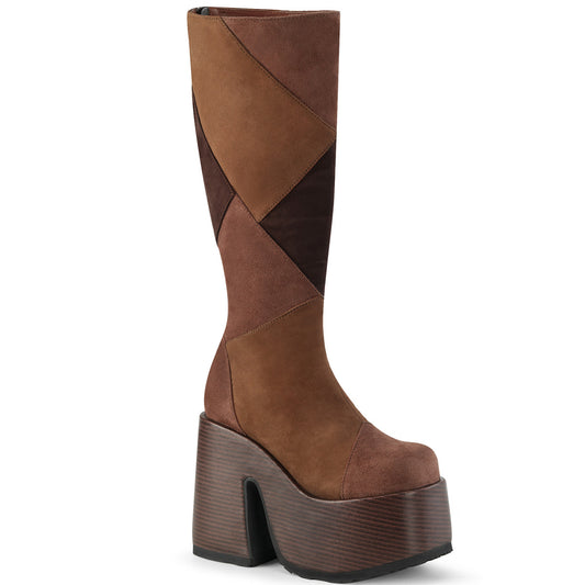 CAMEL-280 5" Chunky Heel, 3" P/F Knee High Boot, Inside Zip