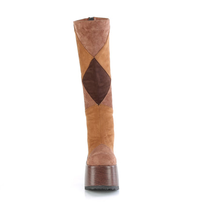CAMEL-280 5" Chunky Heel, 3" P/F Knee High Boot, Inside Zip