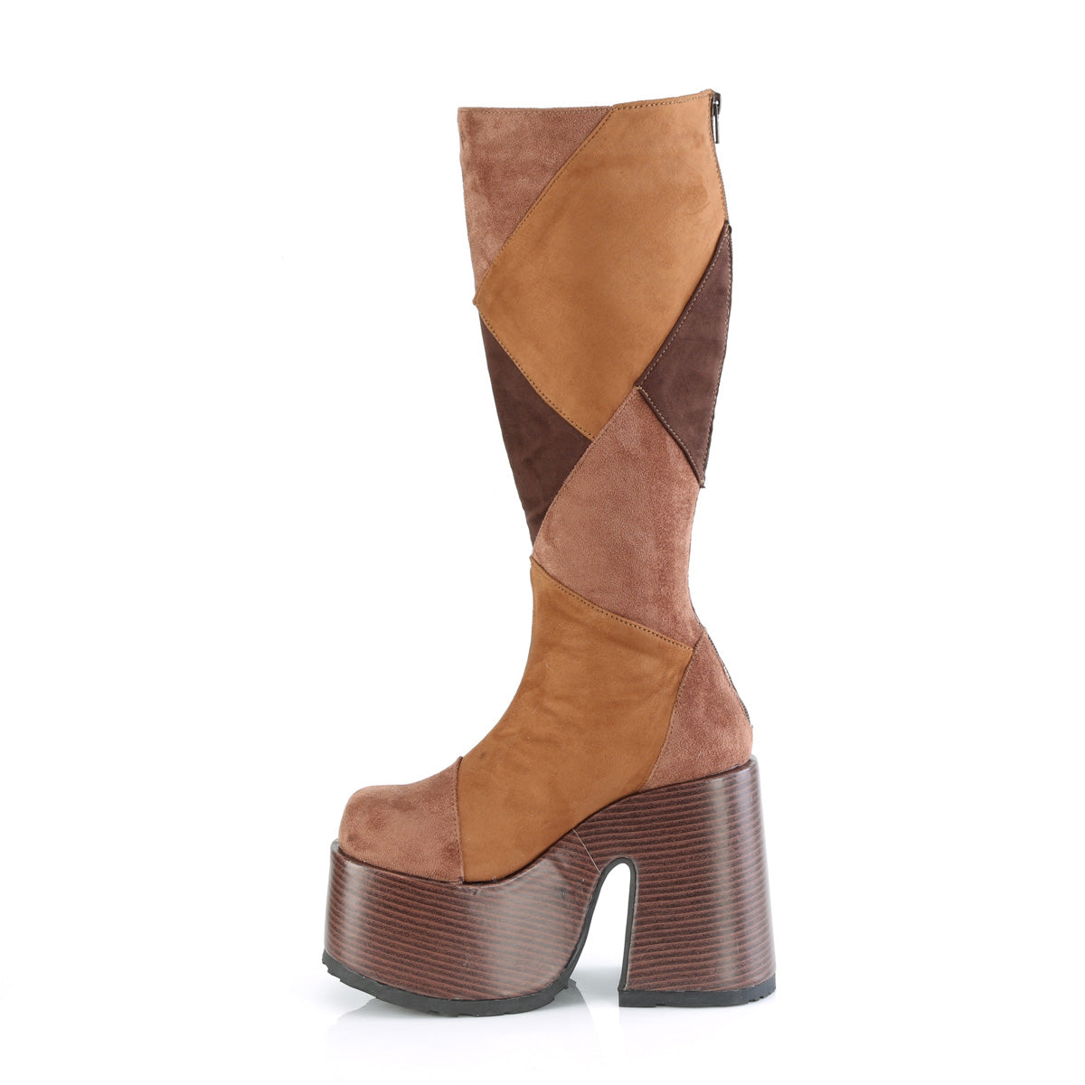 CAMEL-280 5" Chunky Heel, 3" P/F Knee High Boot, Inside Zip