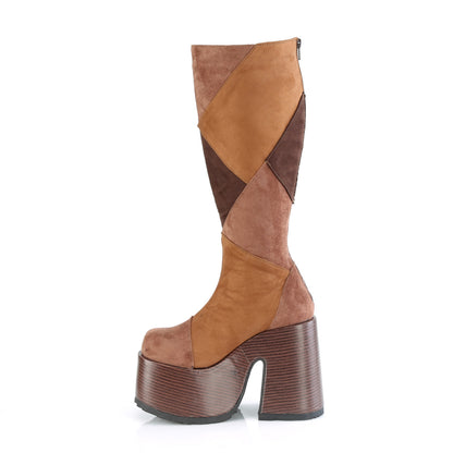 CAMEL-280 5" Chunky Heel, 3" P/F Knee High Boot, Inside Zip
