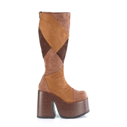 CAMEL-280 5" Chunky Heel, 3" P/F Knee High Boot, Inside Zip