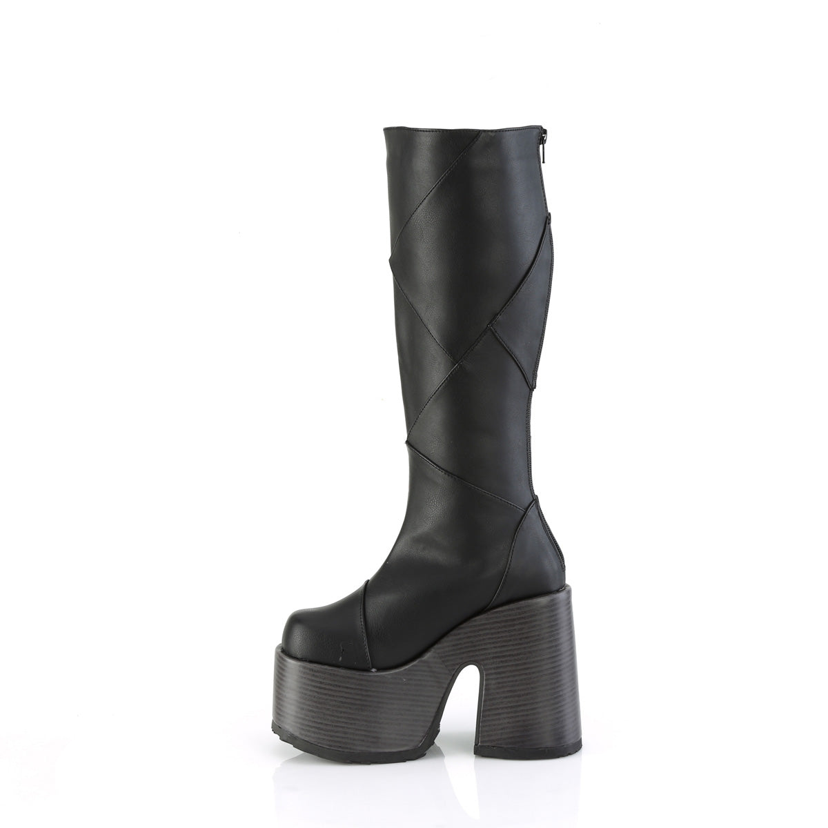 CAMEL-280 5" Chunky Heel, 3" P/F Knee High Boot, Inside Zip