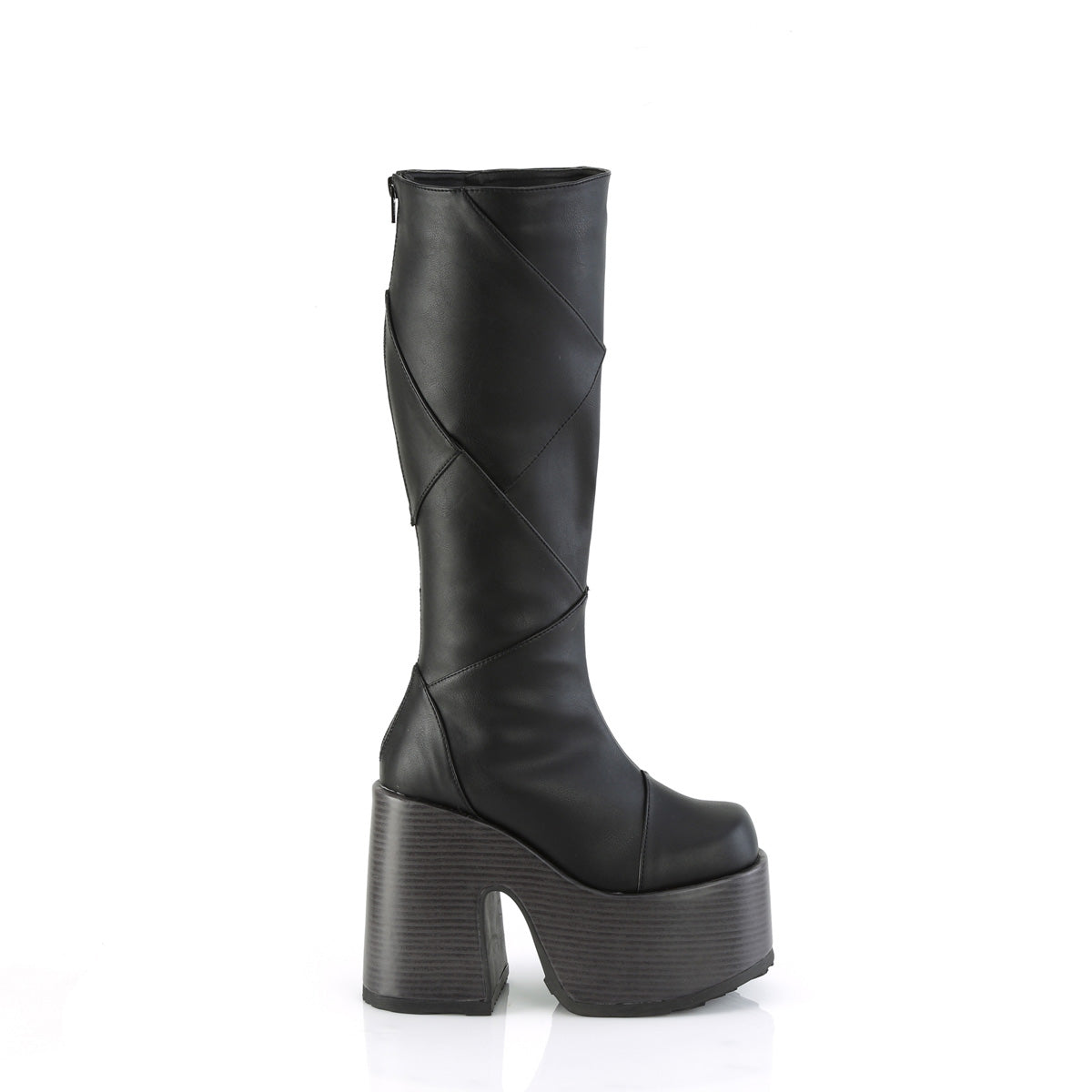 CAMEL-280 5" Chunky Heel, 3" P/F Knee High Boot, Inside Zip