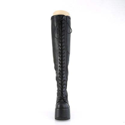 CAMEL-300WC 5" Chunky Heel, 3" PF Wide Calf Thigh-High Boot,Outside Zip