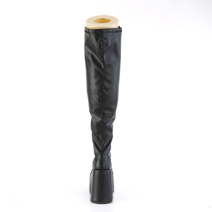 CAMEL-300WC 5" Chunky Heel, 3" PF Wide Calf Thigh-High Boot,Outside Zip