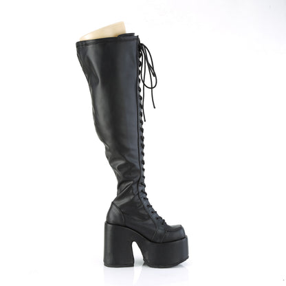 CAMEL-300WC 5" Chunky Heel, 3" PF Wide Calf Thigh-High Boot,Outside Zip