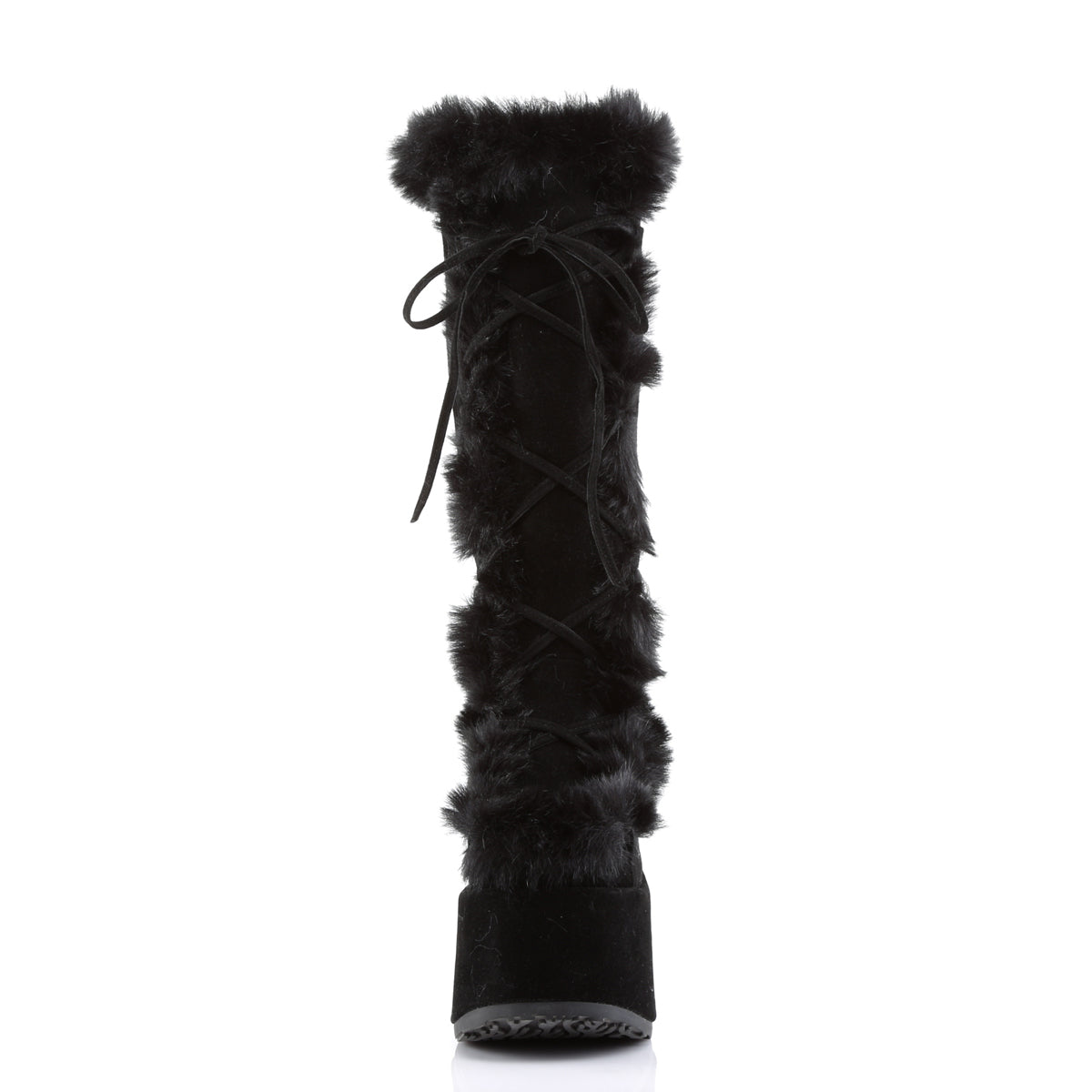 CAMEL-311 5" PF Goth Punk Gogo Faux Fur Knee BT