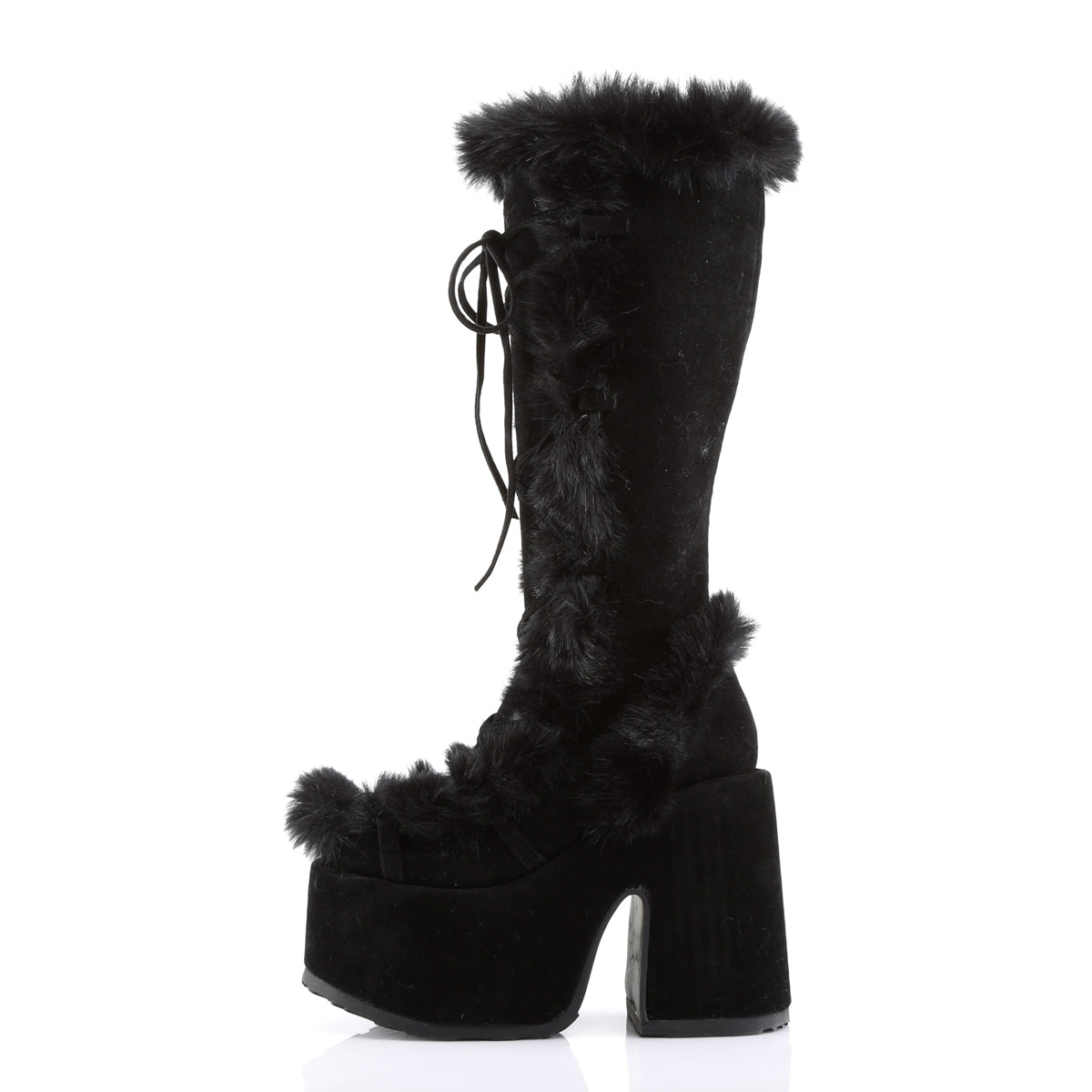 CAMEL-311 5" PF Goth Punk Gogo Faux Fur Knee BT