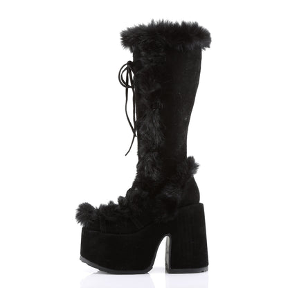CAMEL-311 5" PF Goth Punk Gogo Faux Fur Knee BT