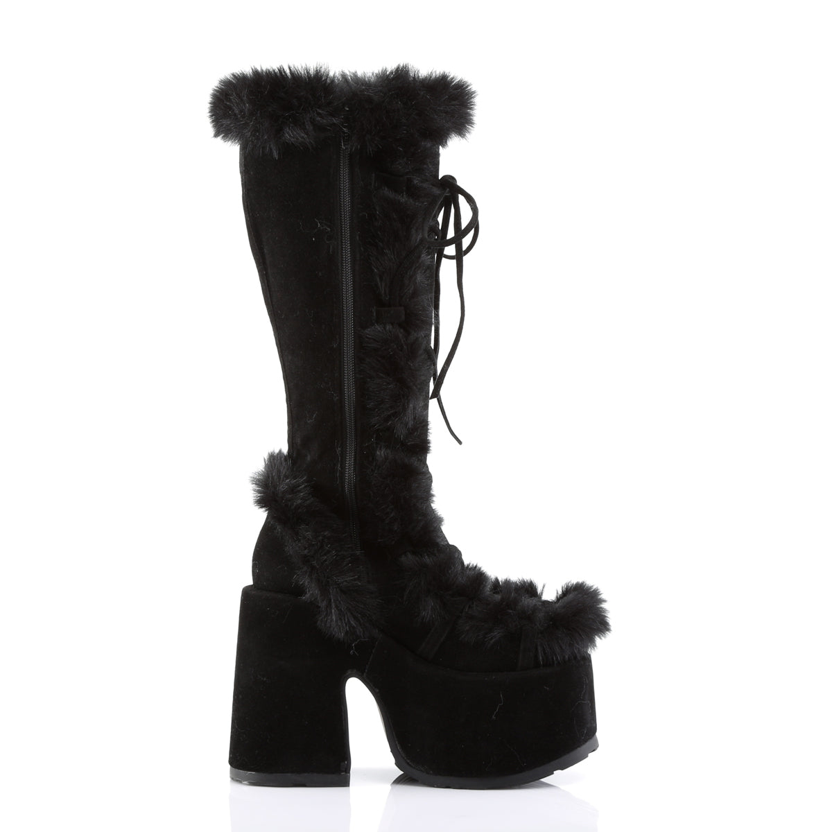 CAMEL-311 5" PF Goth Punk Gogo Faux Fur Knee BT