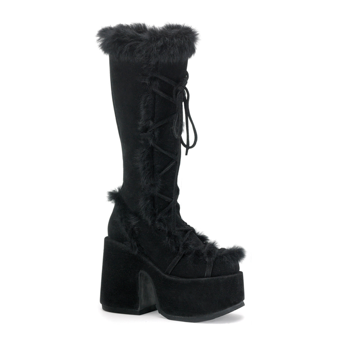 CAMEL-311 5" PF Goth Punk Gogo Faux Fur Knee BT