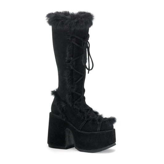 CAMEL-311 5" PF Goth Punk Gogo Faux Fur Knee BT