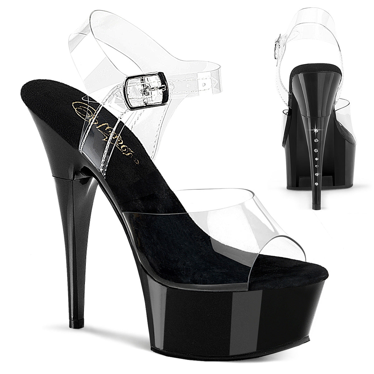 CAPTIVA-608 6" Heel, 1 3/4" PF Ankle Strap Sandal w/ RS on Heel