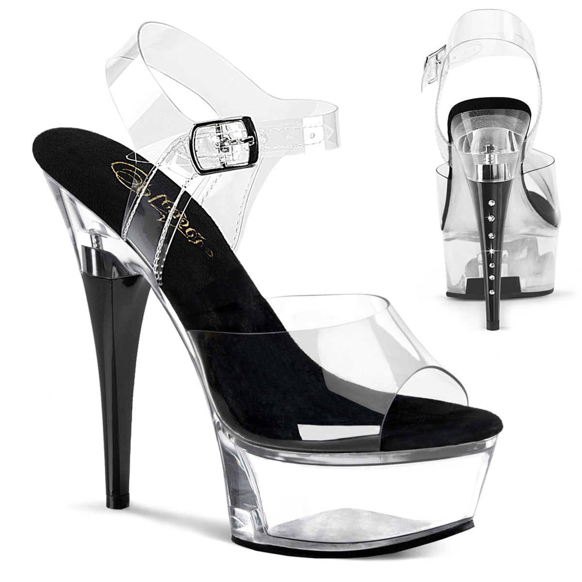 CAPTIVA-608 6" Heel, 1 3/4" PF Ankle Strap Sandal w/ RS on Heel