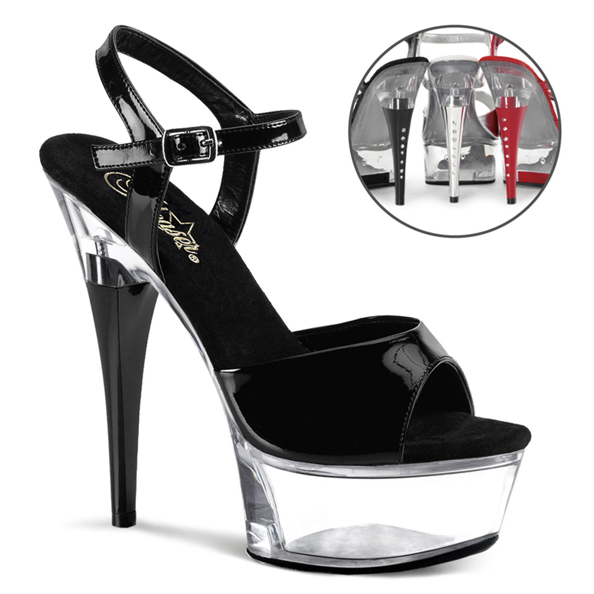 CAPTIVA-609 6" Ankle Strap PF Sandal W/RS On Heel
