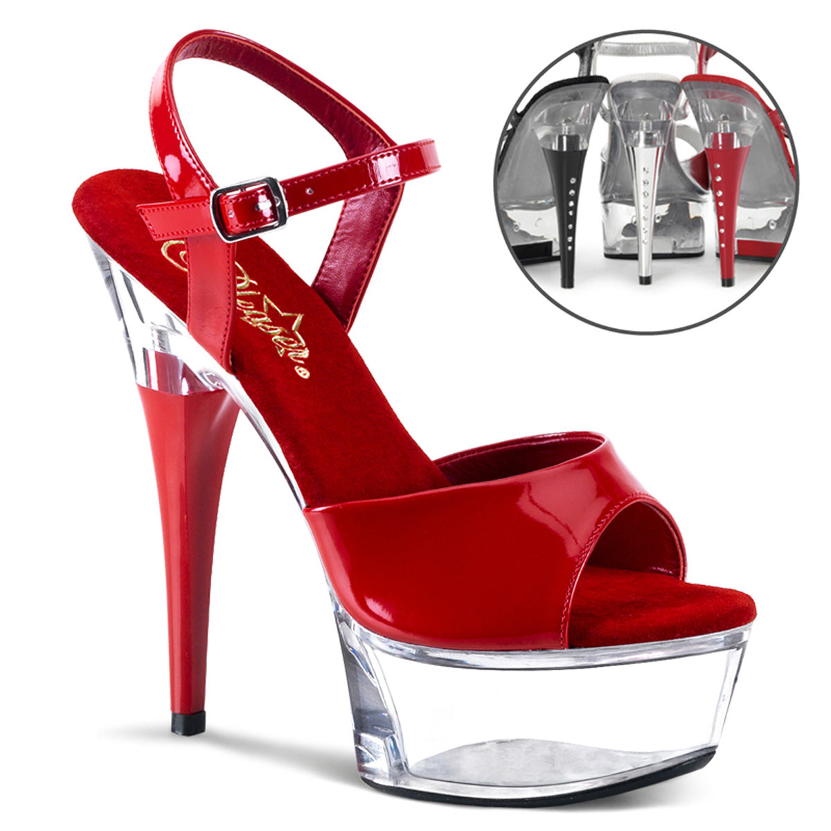 CAPTIVA-609 6" Ankle Strap PF Sandal W/RS On Heel