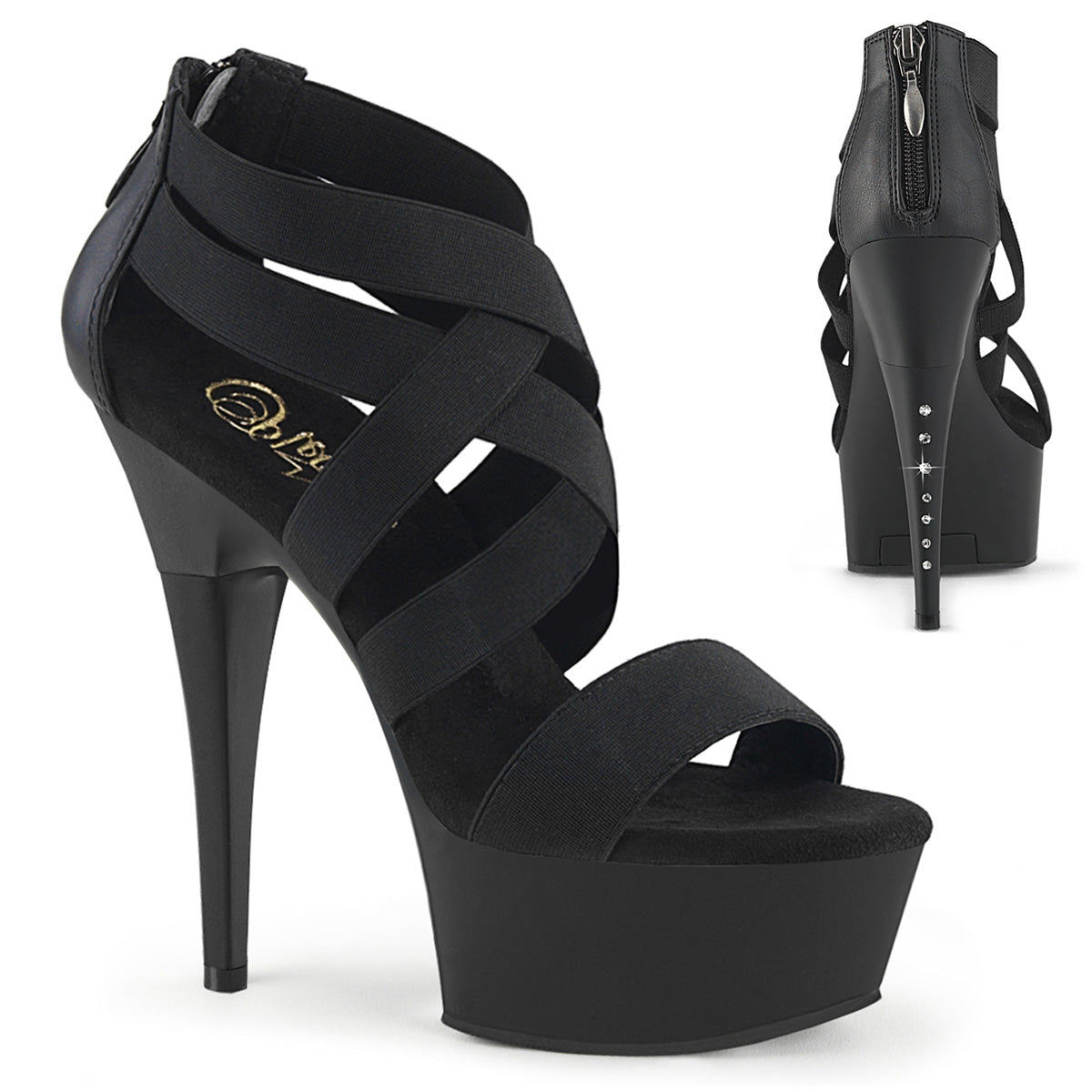 CAPTIVA-669 6" Heel, 1 3/4" PF Criss Cross Sandal w/ RS on Heel