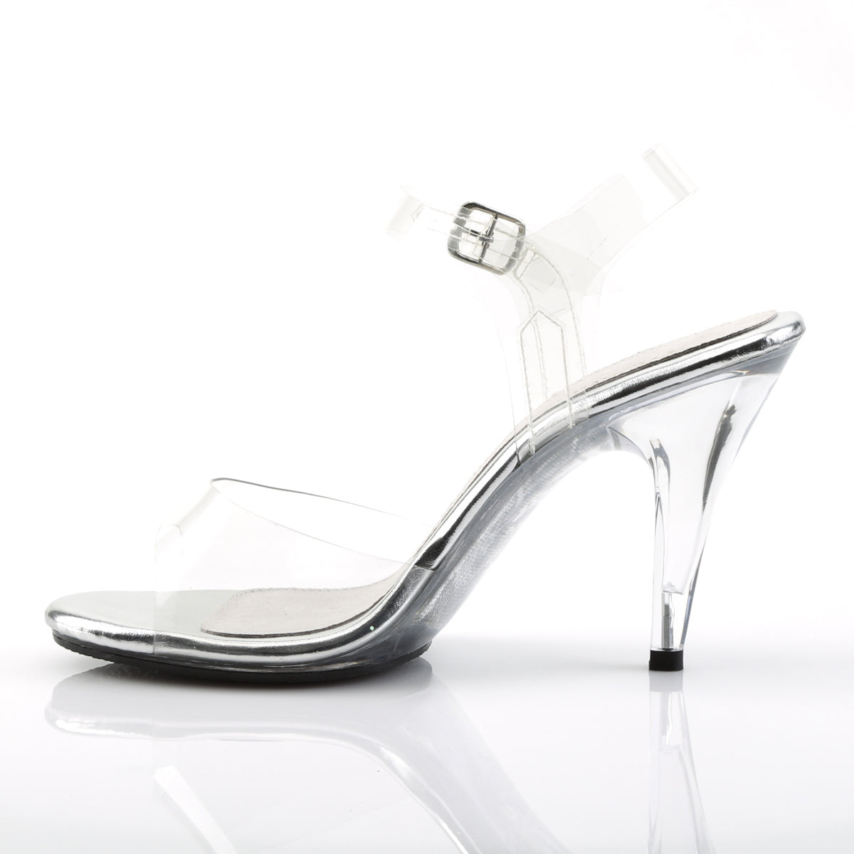 CARESS-408 4" Heel, 1/8" PF Ankle Strap Sandal