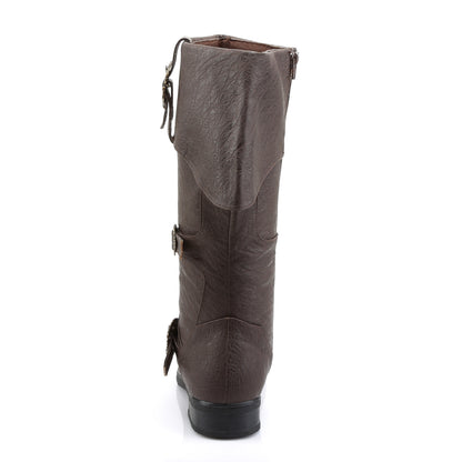 CARRIBEAN-299 1 1/2" Heel, Cuffed Knee Boot W/ Octopus Buckles, Side Zip