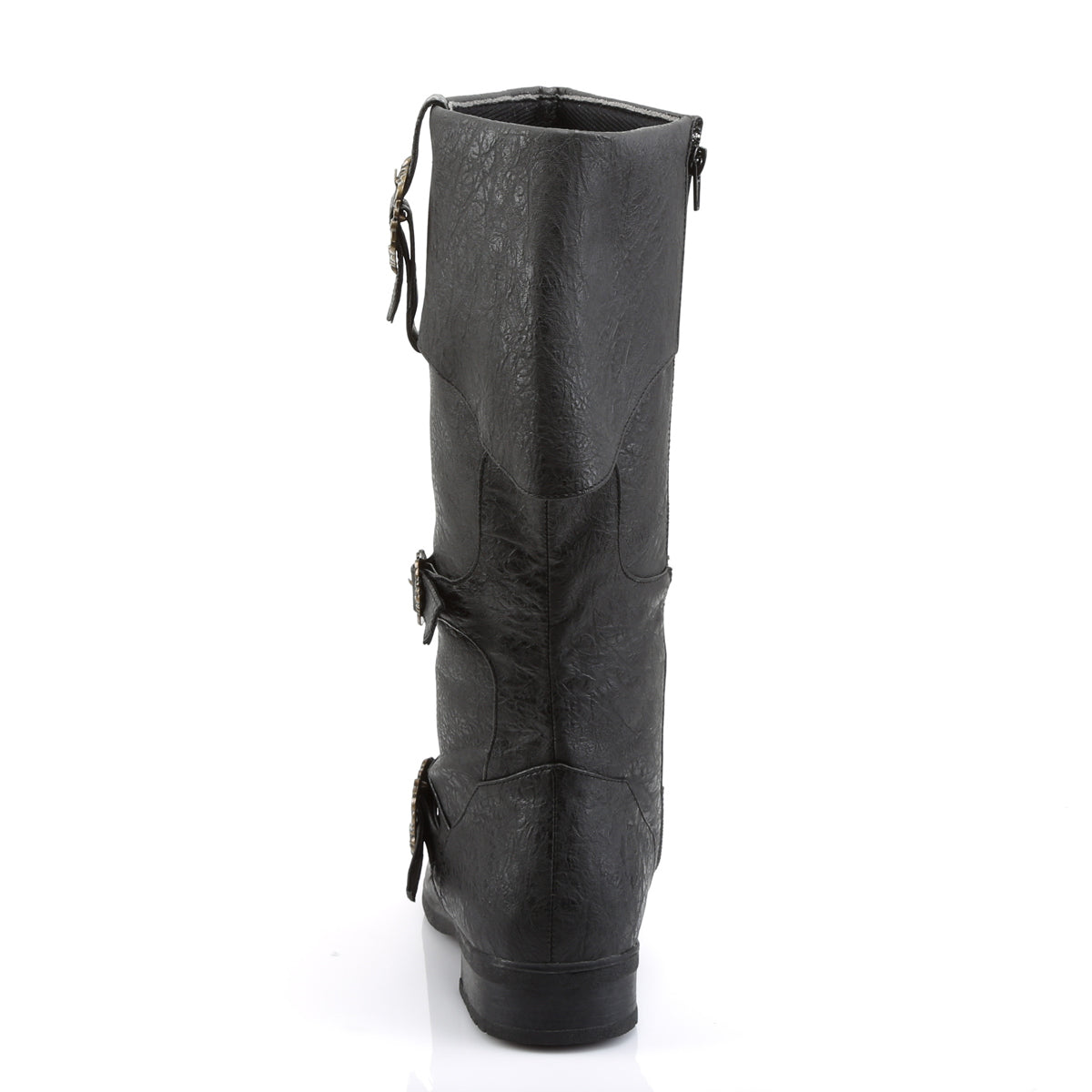 CARRIBEAN-299 1 1/2" Heel, Cuffed Knee Boot W/ Octopus Buckles, Side Zip