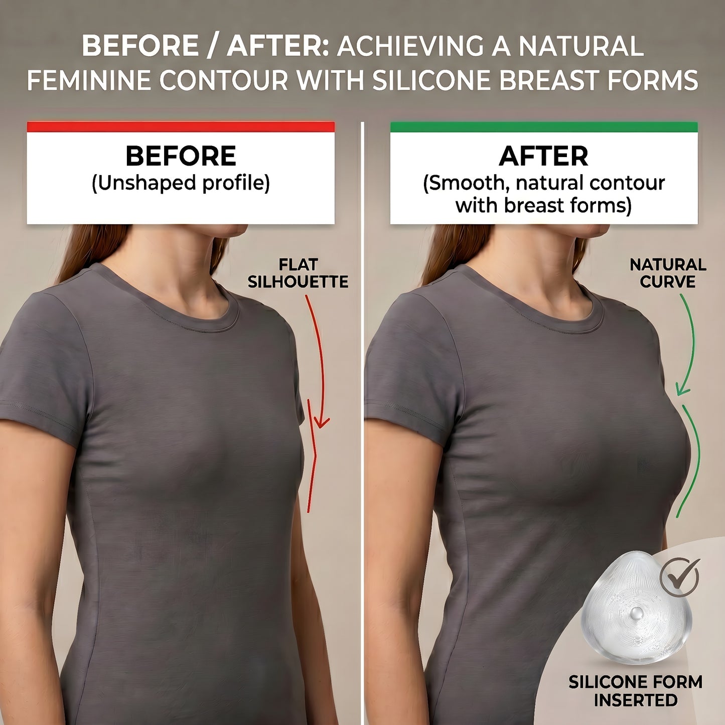 ENVY BODY SHOP Triangle Essential Premier Asymmetrical Swim Breast Forms,Concave for Swimwear & Mastectomy