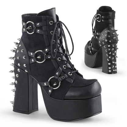 CHARADE-100 4 1/2" Heel, 2" PF Lace-Up Front Ankle Boot w/ Studs