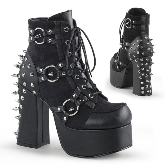 CHARADE-100 4 1/2" Heel, 2" PF Lace-Up Front Ankle Boot w/ Studs