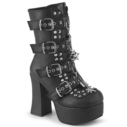 CHARADE-118 4 1/2" Heel, 2" PF Lace-Up Front Ankle Boot, Inside Zip