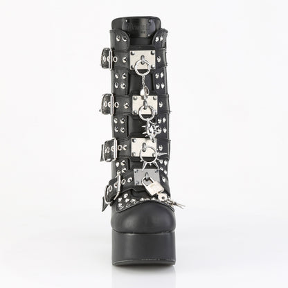 CHARADE-118 4 1/2" Heel, 2" PF Lace-Up Front Ankle Boot, Inside Zip