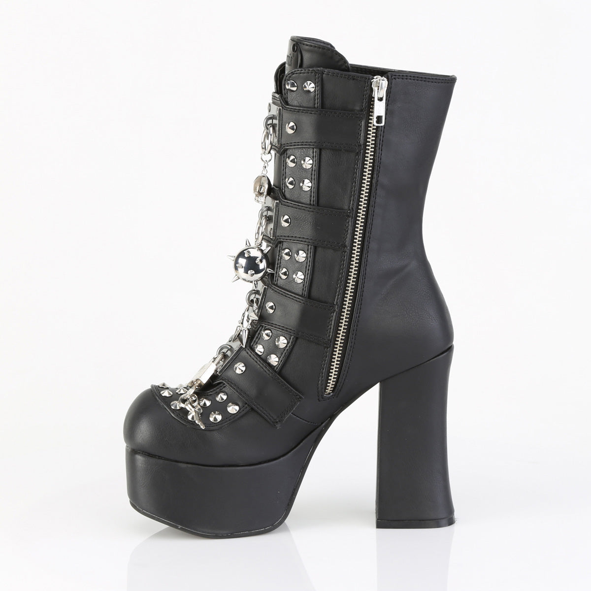 CHARADE-118 4 1/2" Heel, 2" PF Lace-Up Front Ankle Boot, Inside Zip