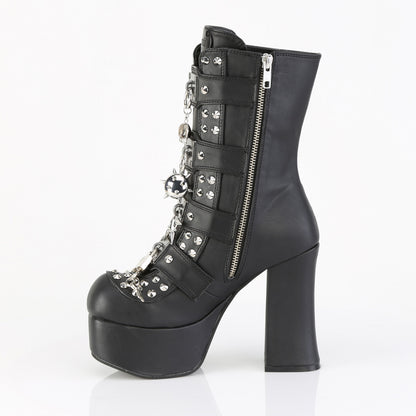 CHARADE-118 4 1/2" Heel, 2" PF Lace-Up Front Ankle Boot, Inside Zip