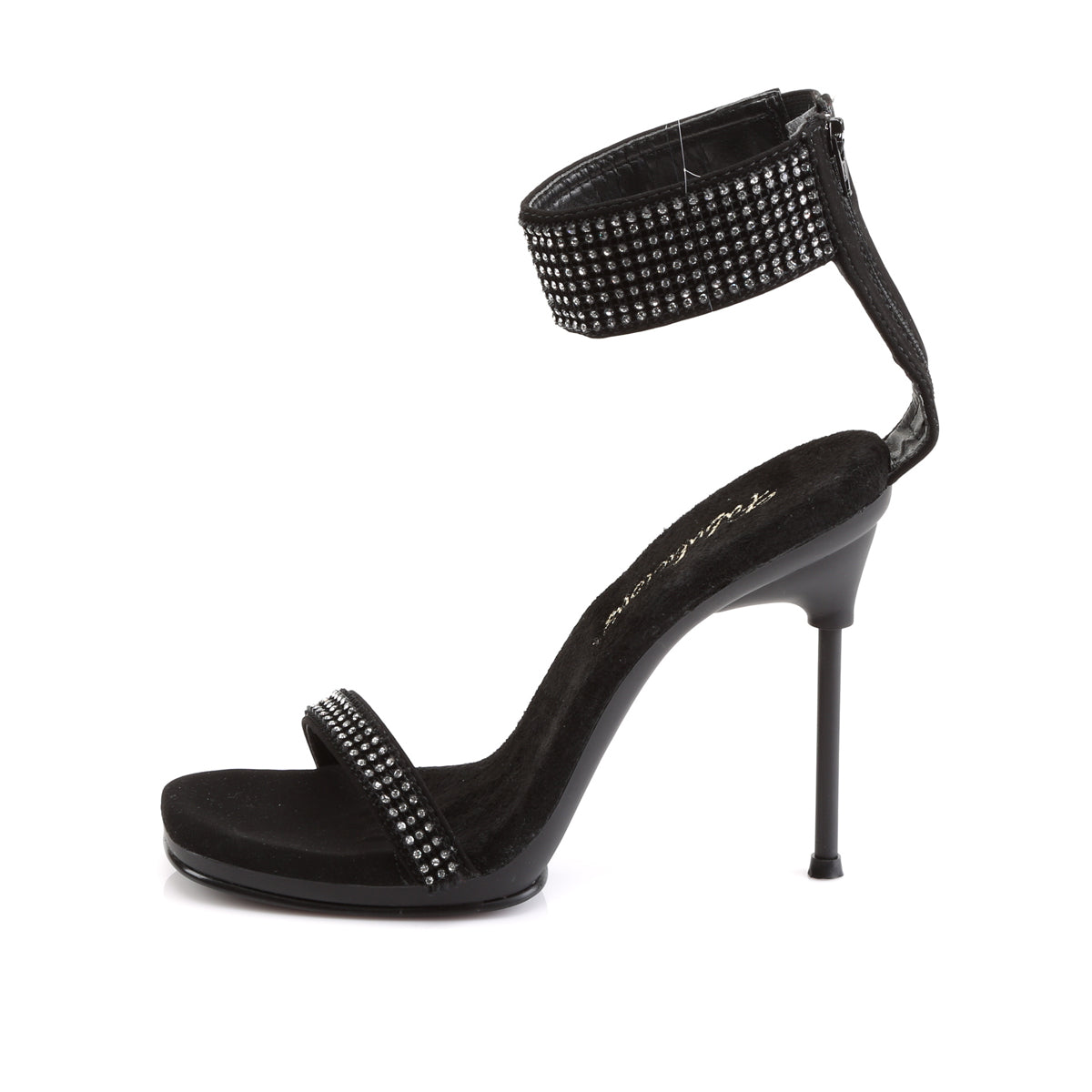 CHIC-40 4 1/2" Heel, 1/4" PF Ankle Strap Sandal w/RS, Back Zip