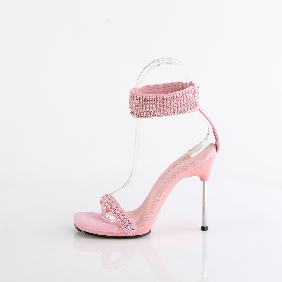 CHIC-40 4 1/2" Heel, 1/4" PF Ankle Strap Sandal w/RS, Back Zip