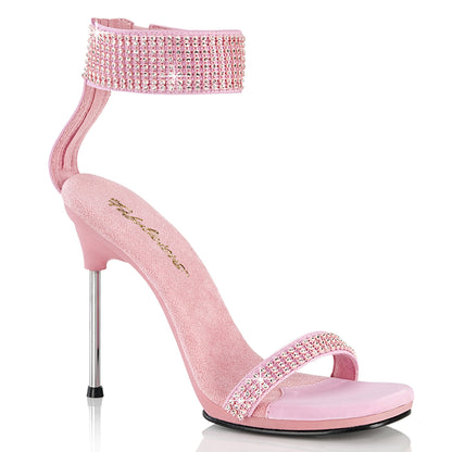 CHIC-40 4 1/2" Heel, 1/4" PF Ankle Strap Sandal w/RS, Back Zip