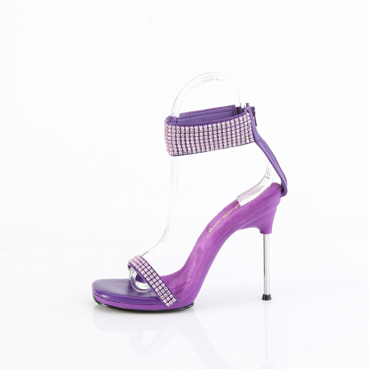 CHIC-40 4 1/2" Heel, 1/4" PF Ankle Strap Sandal w/RS, Back Zip