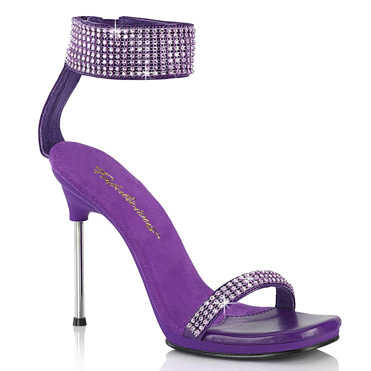 CHIC-40 4 1/2" Heel, 1/4" PF Ankle Strap Sandal w/RS, Back Zip