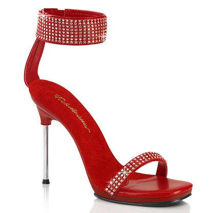 CHIC-40 4 1/2" Heel, 1/4" PF Ankle Strap Sandal w/RS, Back Zip