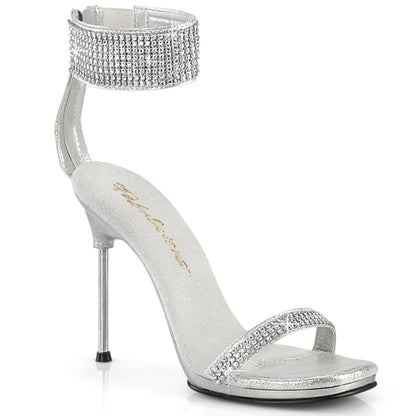 CHIC-40 4 1/2" Heel, 1/4" PF Ankle Strap Sandal w/RS, Back Zip