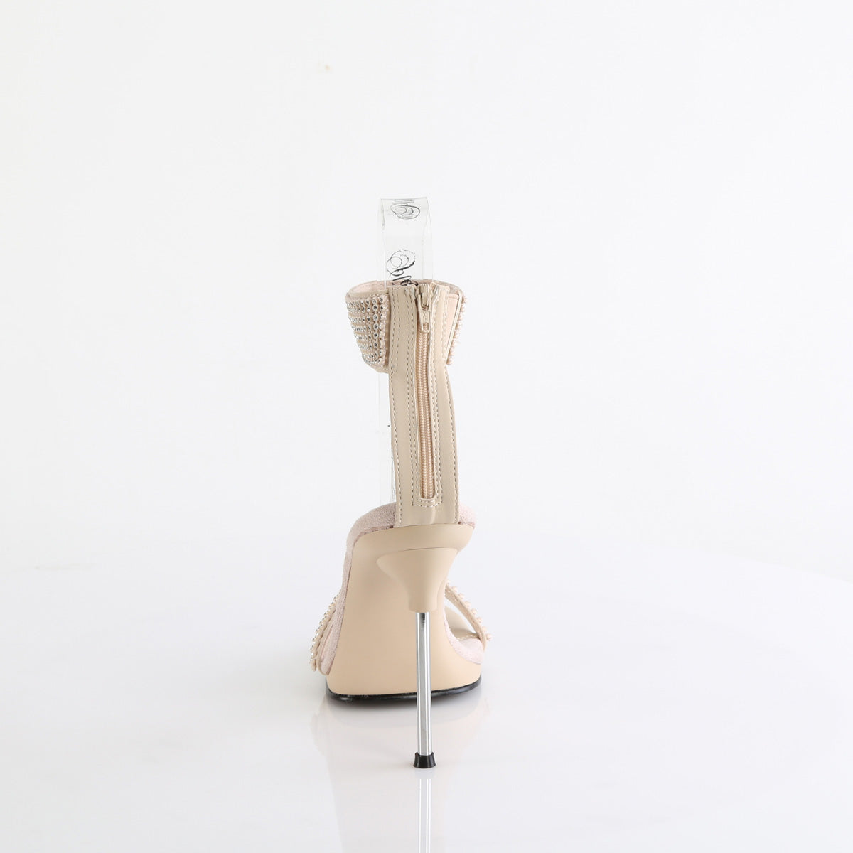 CHIC-40 4 1/2" Heel, 1/4" PF Ankle Strap Sandal w/RS, Back Zip