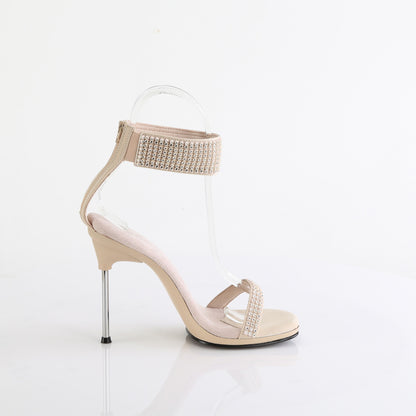 CHIC-40 4 1/2" Heel, 1/4" PF Ankle Strap Sandal w/RS, Back Zip