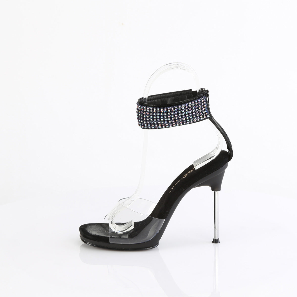 CHIC-42 4 1/2" Heel, 1/4" PF Ankle Strap Sandal w/RS, Back Zip