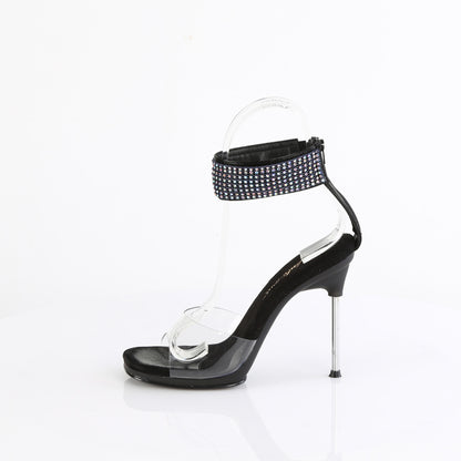 CHIC-42 4 1/2" Heel, 1/4" PF Ankle Strap Sandal w/RS, Back Zip