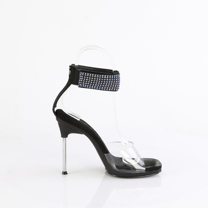 CHIC-42 4 1/2" Heel, 1/4" PF Ankle Strap Sandal w/RS, Back Zip