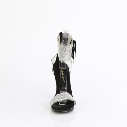 CHIC-47 4 1/2" Heel, 1/4" PF Ankle Cuff Sandal w/RS, Back Zip