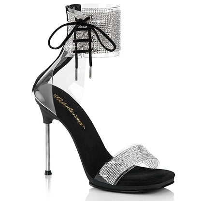 CHIC-47 4 1/2" Heel, 1/4" PF Ankle Cuff Sandal w/RS, Back Zip