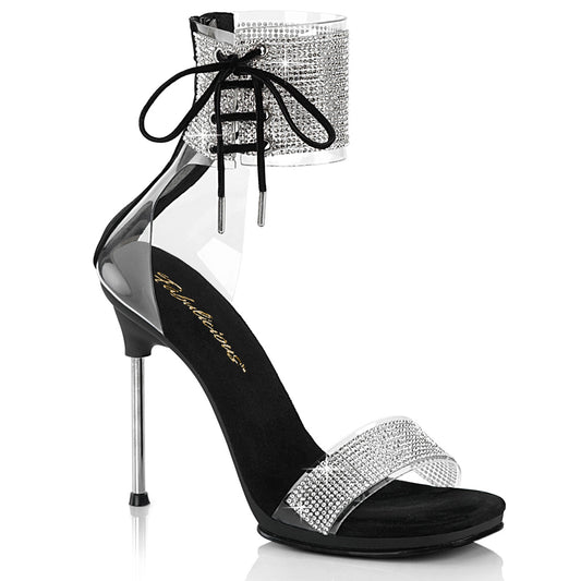 CHIC-47 4 1/2" Heel, 1/4" PF Ankle Cuff Sandal w/RS, Back Zip